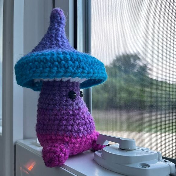 Handmade Crochet Mushroom Stuffy - Picture 8 of 9
